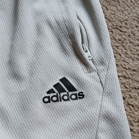 Adidas Men's Athletic Shorts in White with Black Trim - Picture 5 of 5